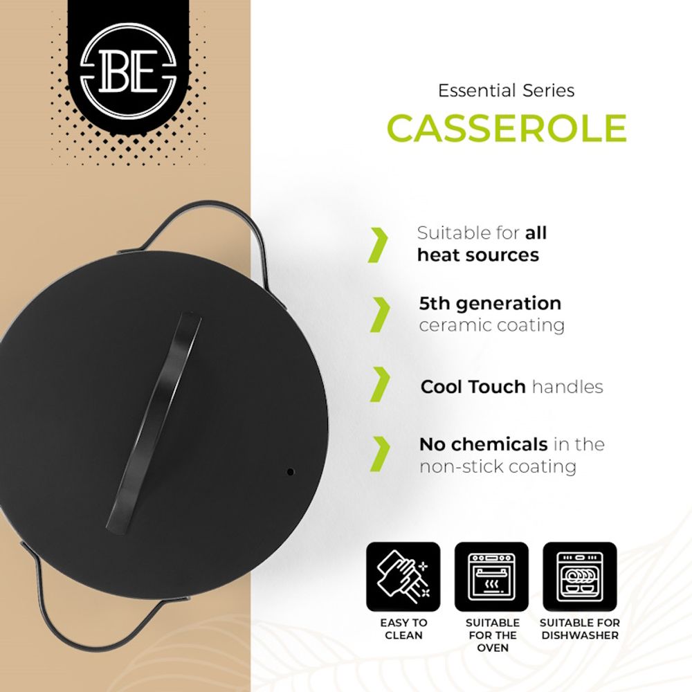 BE Living Posuda za kuhanje s poklopcem Essential Black 24 cm slika 2