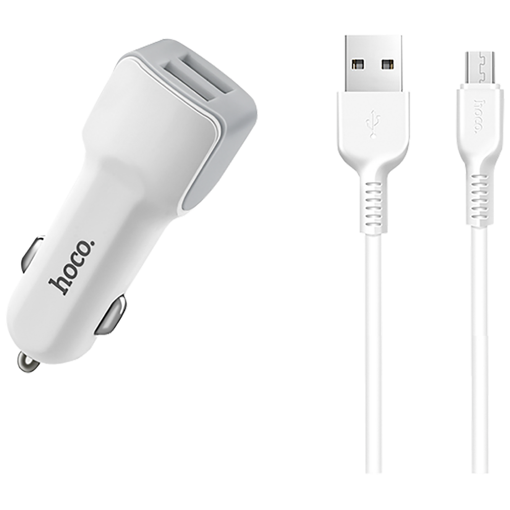 hoco. Auto punjač sa micro USB kabelom, 2 x USB, 5 V/2.4 A - Z23 Grand Style set, micro USB slika 5
