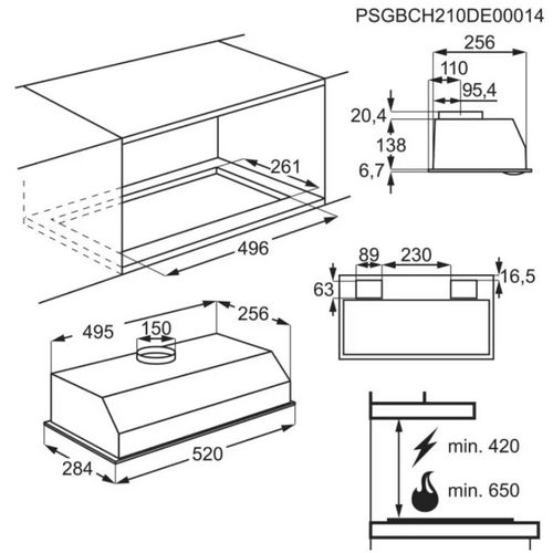 AEG DGB3523S Ugradni aspirator, Širina 52cm, Siva boja slika 6