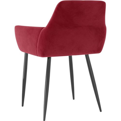 Blagovaonske stolice 2 kom crvena boja vina baršunaste slika 5