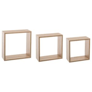 Five fixy set polica zidna 3kom kocka mdf natur l
