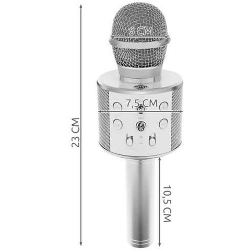 Karaoke mikrofon s zvučnikom sivi slika 3
