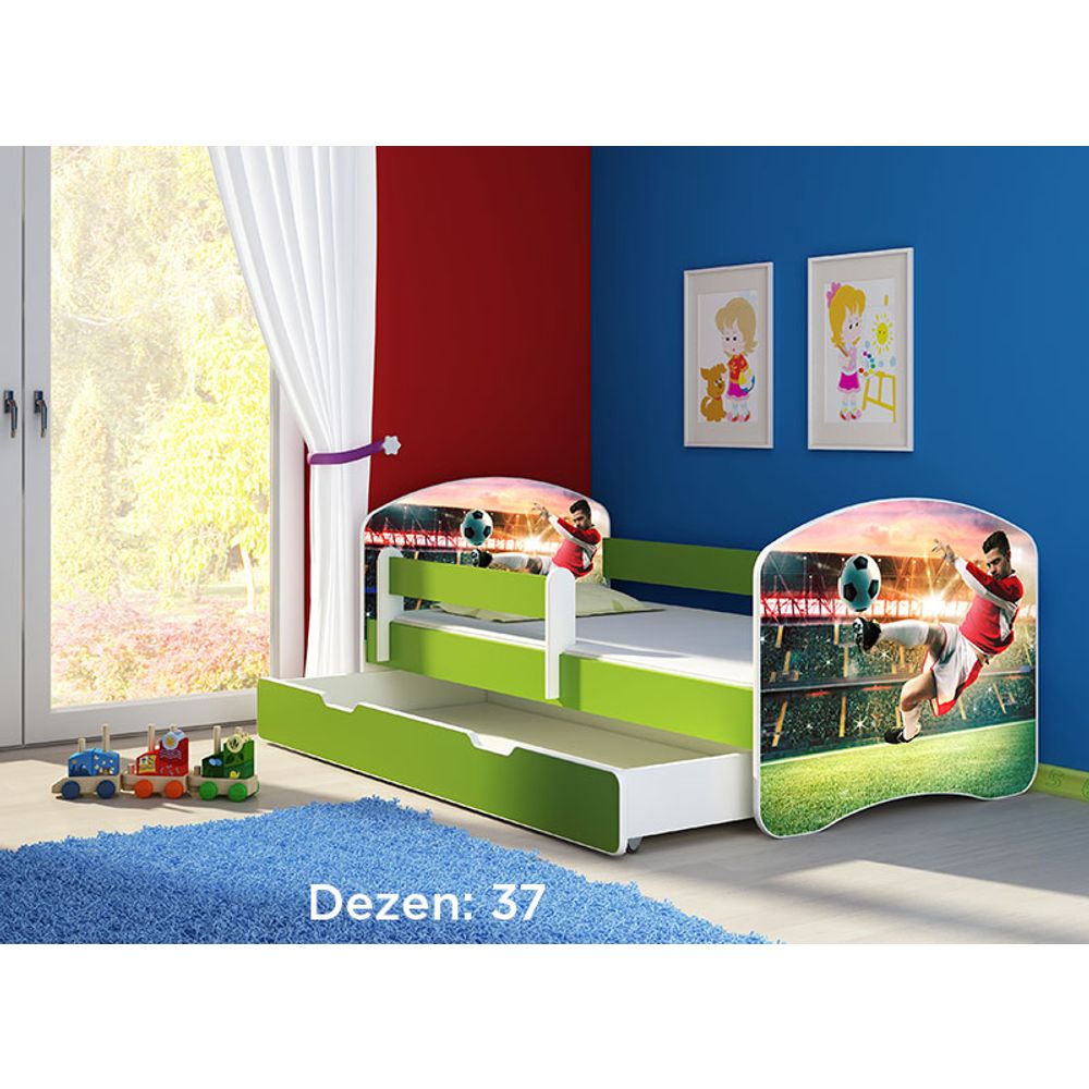 ACMA Dječiji krevet Acma II sa ladicom Green - 140x70cm - Dezen 37 slika 2