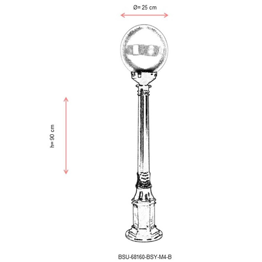 BSU-68160-BSY-M4-B Crna Spoljašnja Podna Lampa slika 3