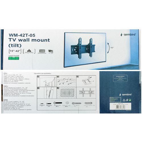 WM-42T-05 ** Gembird tilt VESA max 20x20cm 15-42 max. 20kg(346) slika 3