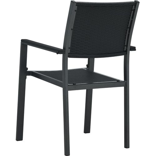 Vrtne stolice 4 kom crne plastične s izgledom ratana slika 26