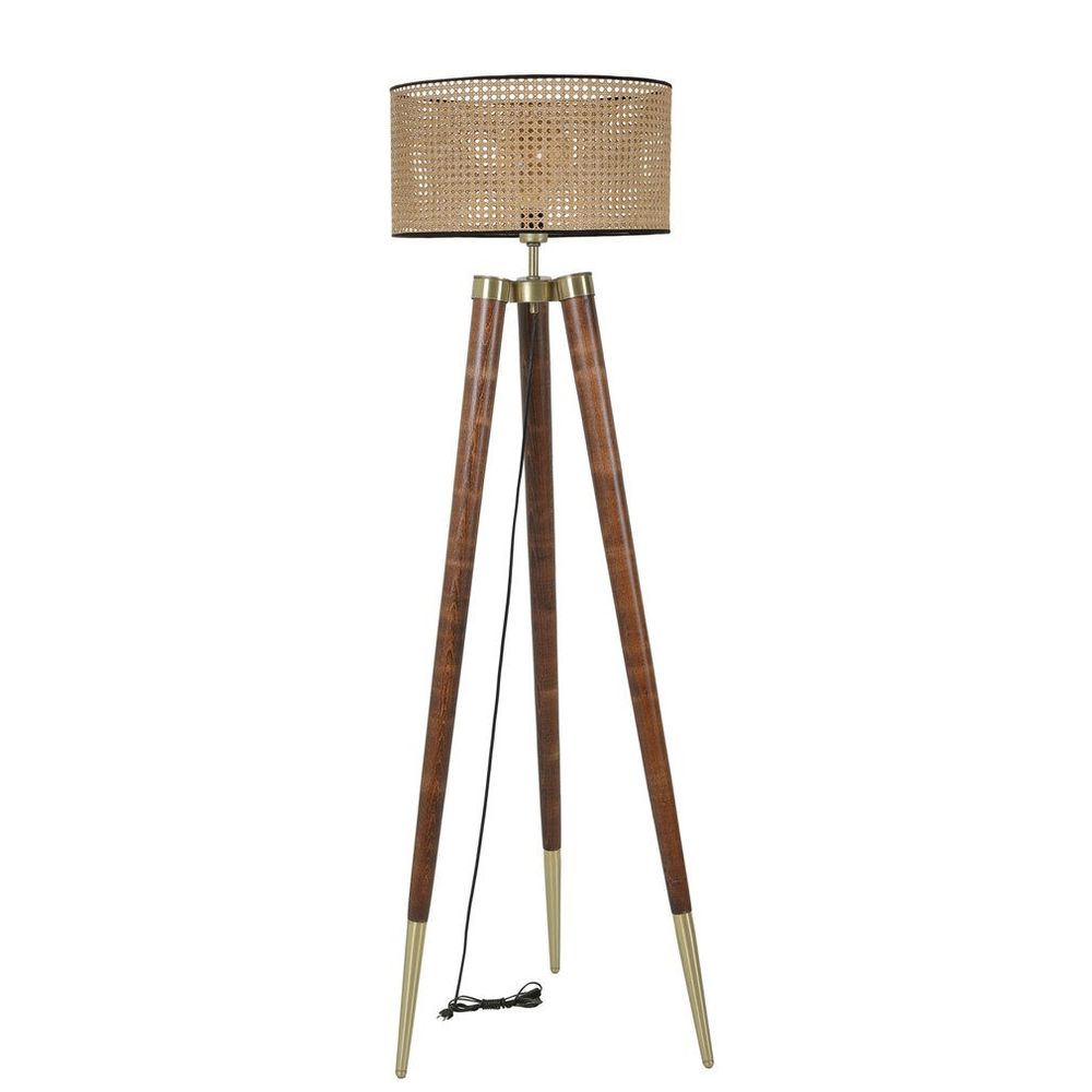 Podna Lampa u Bež Boji s Orahovim Finišem - Model 8578-11 slika 2