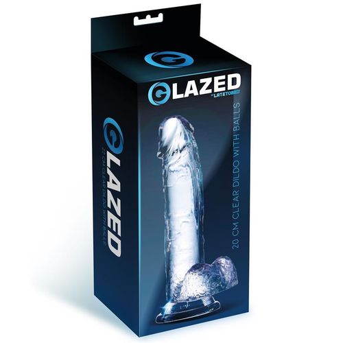 Glazed realistični prozirni dildo s testisima 18cm ili 22cm slika 8