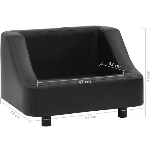 Sofa za pse crna 67 x 52 x 40 cm od umjetne kože slika 20