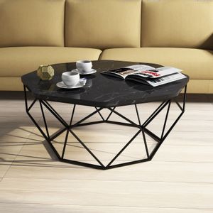 Diamond - Black Marble Black Coffee Table