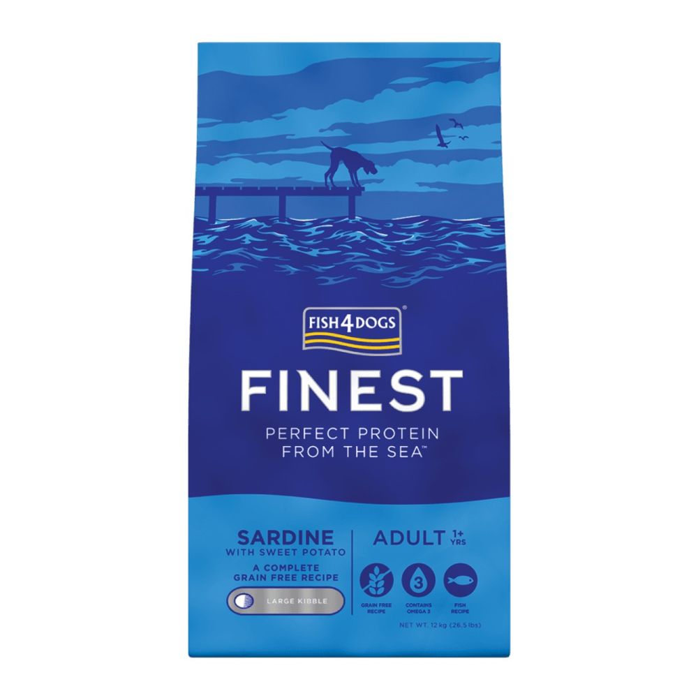 FISH4DOGS Finest Adult large sardine s batatom 12 kg slika 1