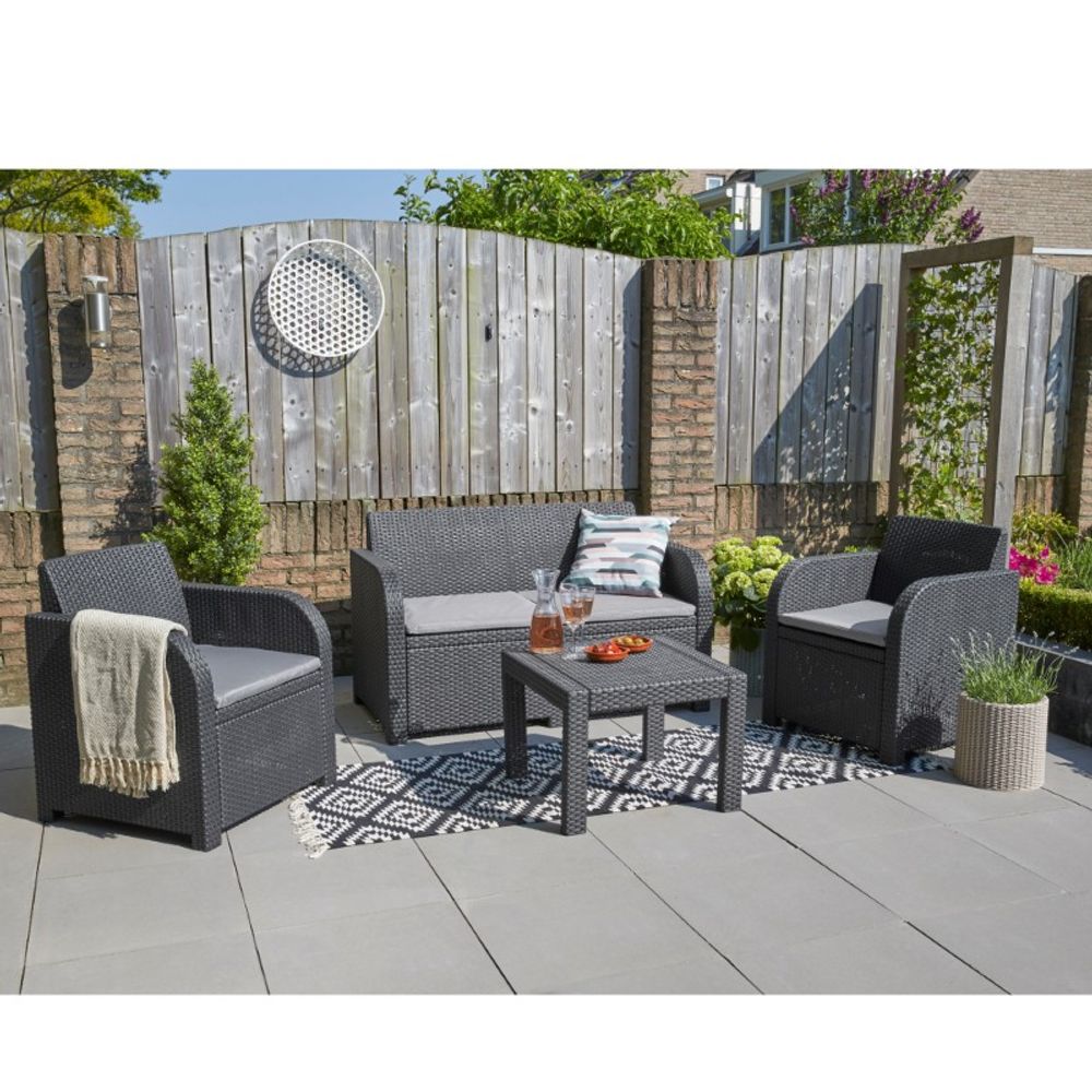 Keter vrtni set - garnitura GEORGIA (sofa + sto + stolica), siva boja slika 4