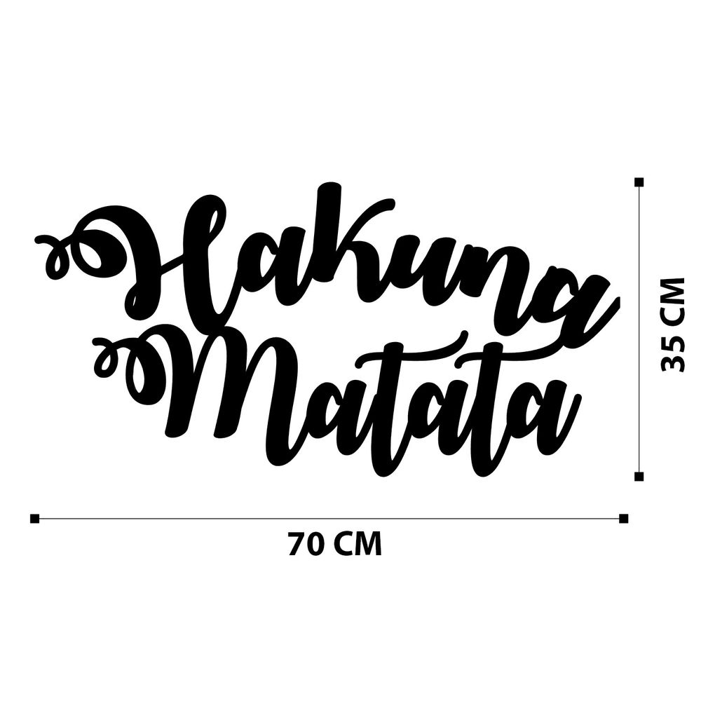 Dekorativni Metalni Zidni Ukras Hakuna Matata Crni slika 6