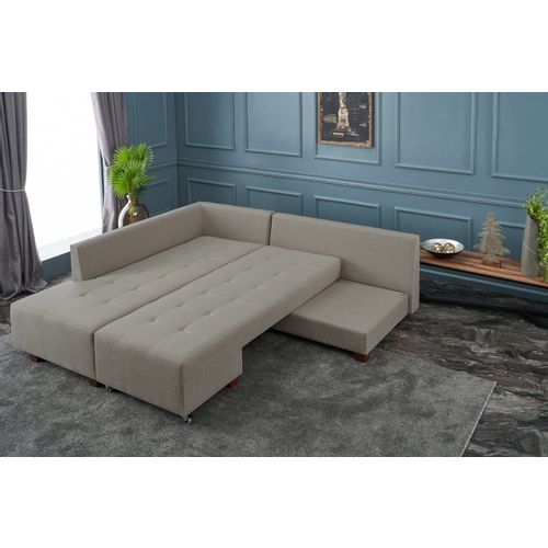 Atelier Del Sofa Kutna garnitura na razvlačenje, Krem, Manama Corner Sofa Bed Left - Cream slika 3