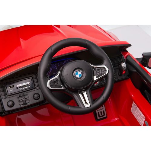 Licencirani auto na akumulator BMW M5 + platofrma za roditelje - crveni/lakirani slika 11