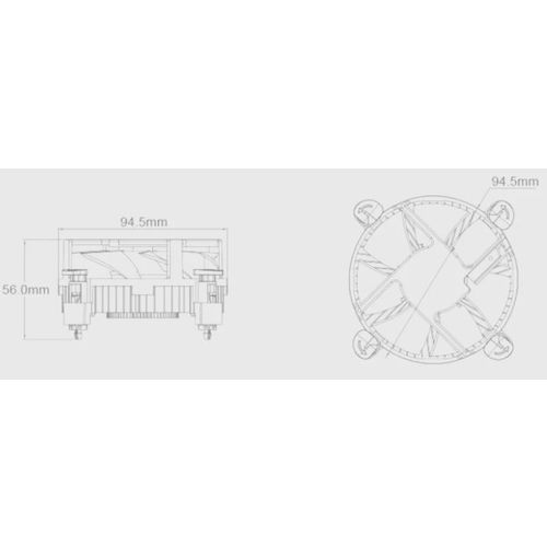 DeepCool CK-11509 * Intel CPU kuler 65W 92mm.Fan 2200rpm 38CFM 26dBa LGA1200/1151/1150/1155 slika 4