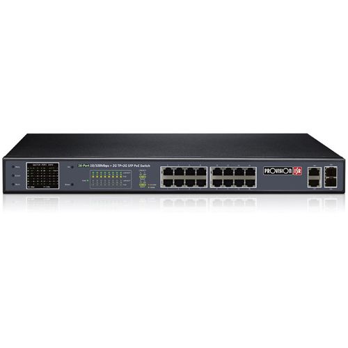 16-Portni PoE switch 10/100+2RJ45 + 2SFP, CCTV Mode, 250W POES-16250CL+2G+2SFP slika 1