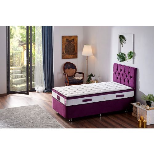 Woody Fashion Madrac, Bijela boja Ljubičasta, Violet 120x200 cm Single Size Middle Firm Mattress slika 1