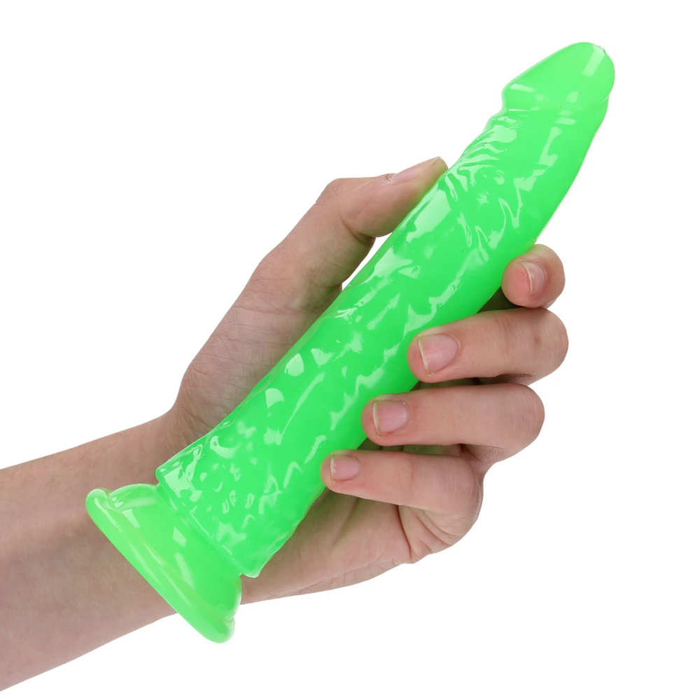 RealRock by Shots Tanki realistični dildo s vakuumskom čašicom - Sjaj u tami - 7'' / 18 cm slika 7