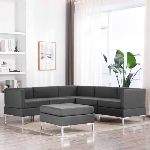 6-dijelni set sofa od tkanine tamnosivi slika 1