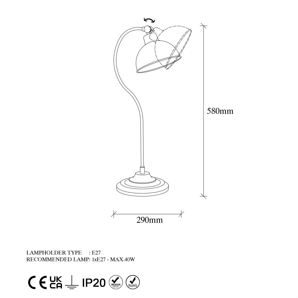Konika - 12261 Zlatna Stočna Lampa slika 8