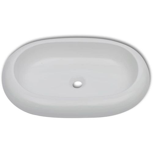 Umivaonik s miješalicom keramički ovalni bijeli slika 11