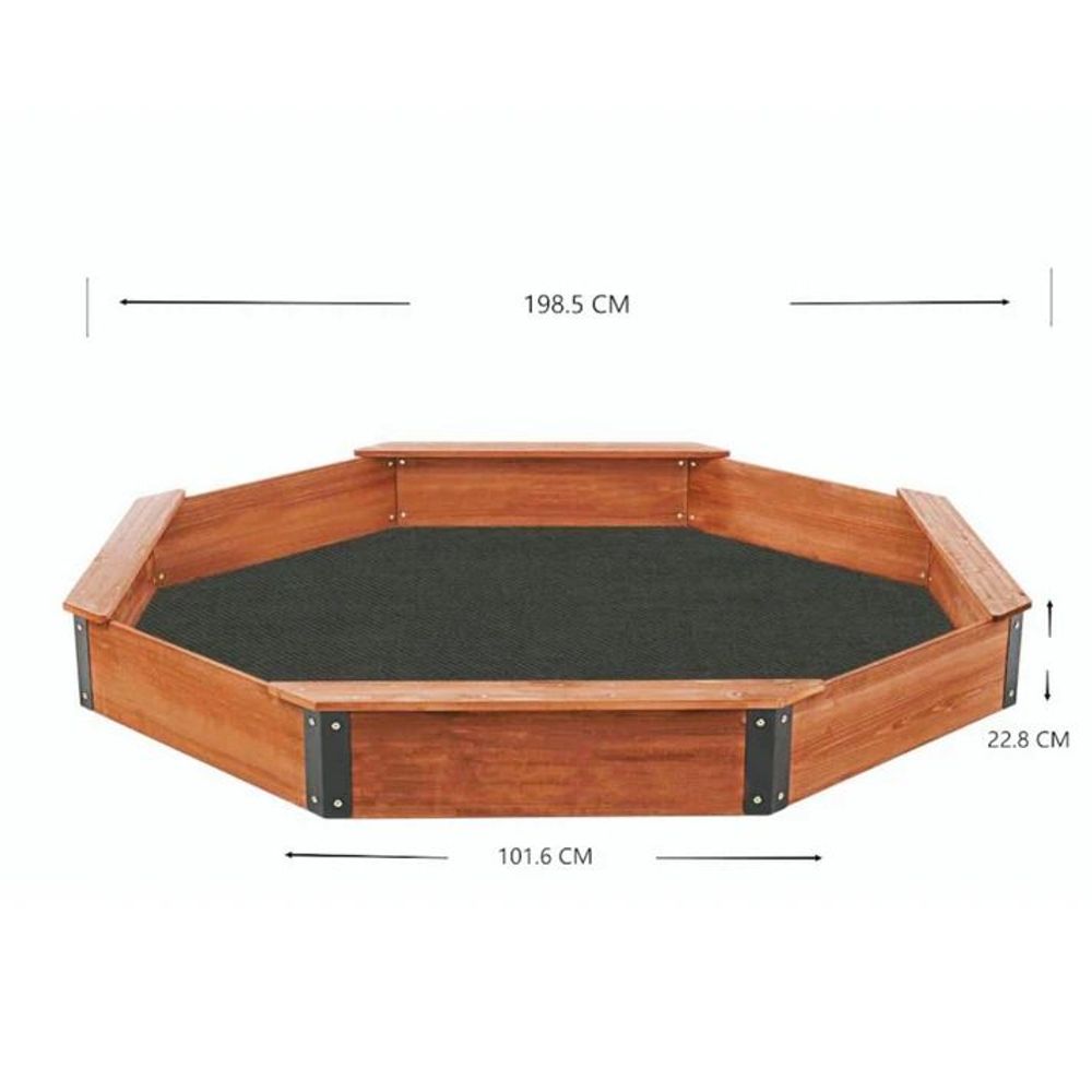 Kinder Home Drveni pješčanik sa vodootpornom navlakom Octagon, 198cm slika 5