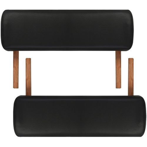 Sklopivi stol za masažu s drvenim okvirom trodijelni crni slika 15