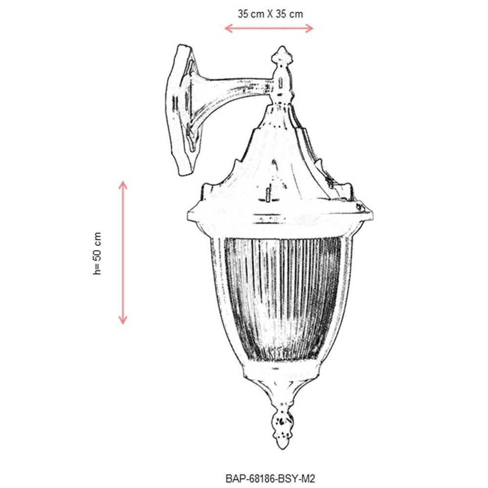 BAP-68186-BSY-M2 Crna Spoljna Zidna Lampa slika 3