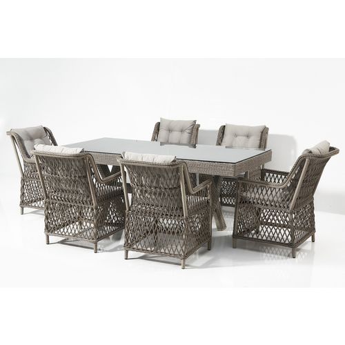 Floriane Garden Set vrtnih stolova i stolica (7 komada), siva boja, Calista slika 6