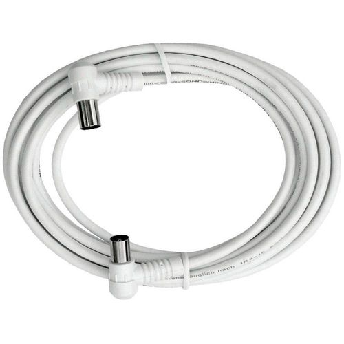 Axing antene priključni kabel [1x 75 Ω antenski muški konektor - 1x 75 Ω antenski ženski konektor] 2.50 m 85 dB  bijela slika 1