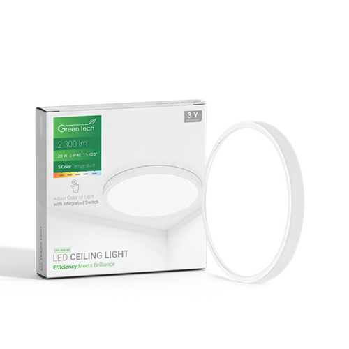 LED PLAFONJERA 20W GREENTECH CNX-20W-WH FI30 5CCT 3000-3500-4000-5000-6500K IP40 slika 1