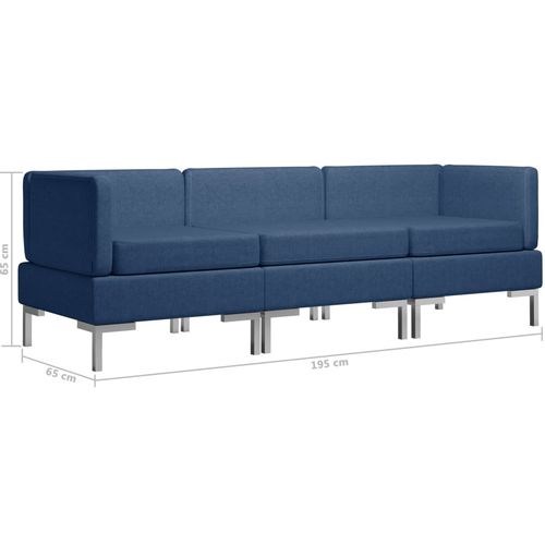 3-dijelni set sofa od tkanine plavi slika 33