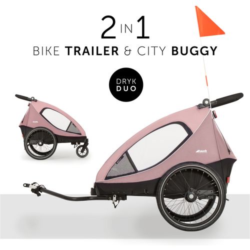 Hauck 2u1 prikolica za bicikl i dječja kolica za dvoje djece Dryk Duo Rose slika 3