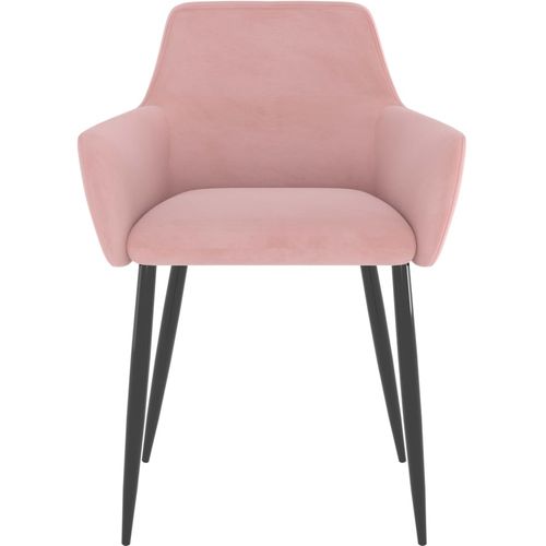 Blagovaonske stolice 2 kom ružičaste baršunaste slika 3