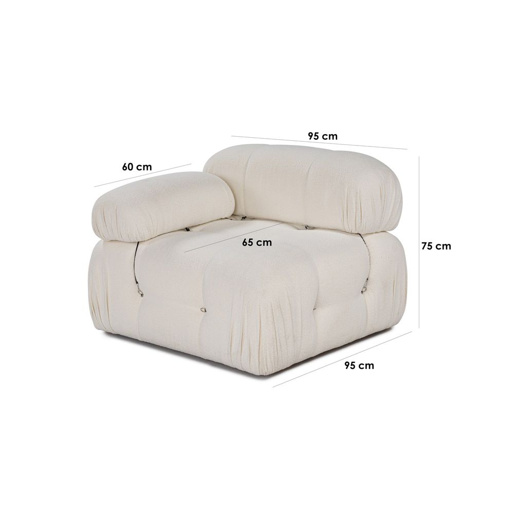 Bubble L1 - Bež Bijeli Sofa za Jednu Osobu slika 10