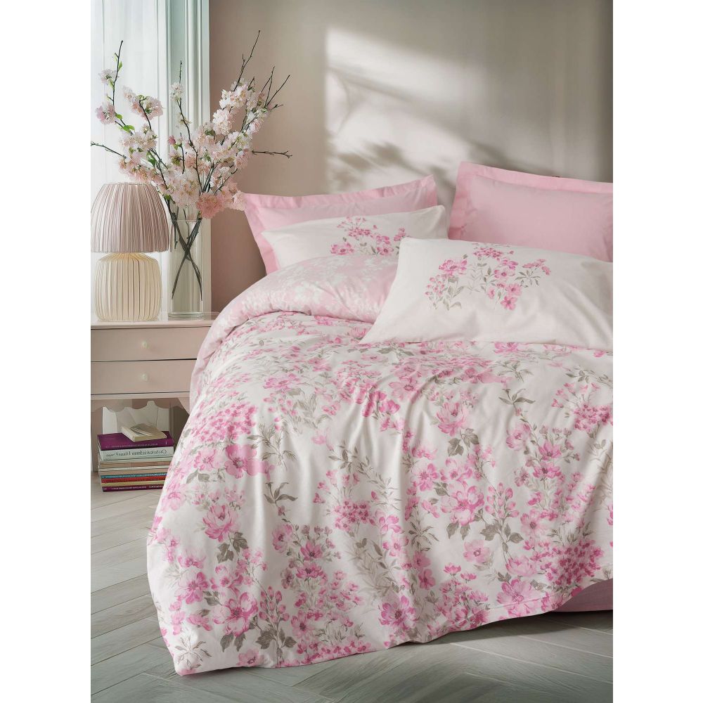 Floren - Pink Pink Ranforce Double Quilt Cover Set slika 1