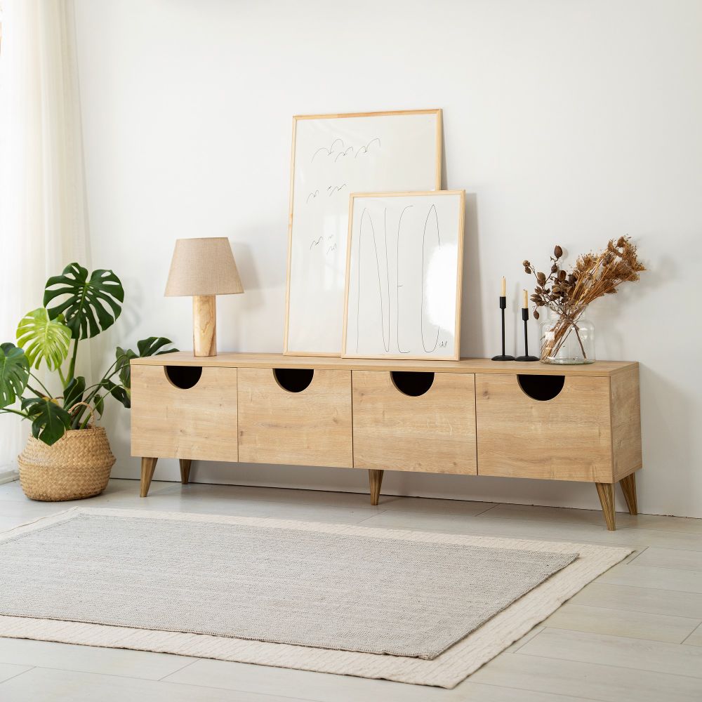 TV Stalak 'Four Seasons - Oak v2' od Hrastovine slika 1