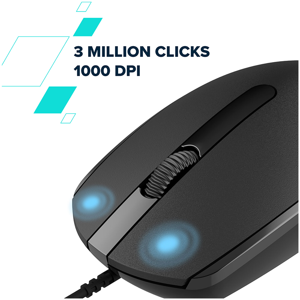 Canyon Žičani Optički Miš sa 3 Dugmeta, 1000 DPI, 1.5M USB Kabl, Tamno Siva slika 6