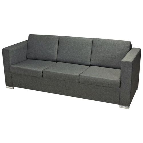 Dvodijelni set sofa od tkanina tamnosivi slika 33