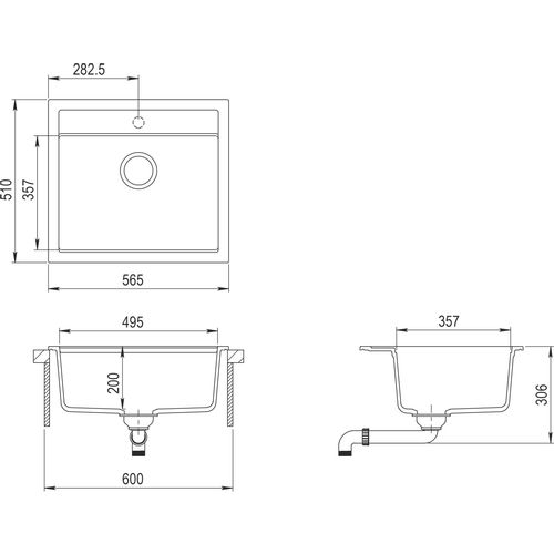 Set Quadro SQQ100W + Zora PVD Grafit/Alba slika 3