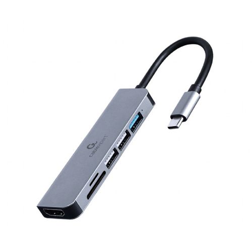 Gembird A-CM-COMBO6-02 USB Type-C 6-in-1 multi-port adapter (Hub + HDMI + card reader) slika 1