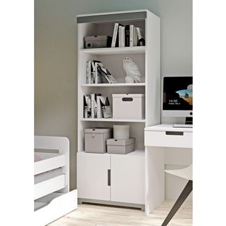 Dječiji regal Tomi 180x70x44cm, Bijeli/Sivi