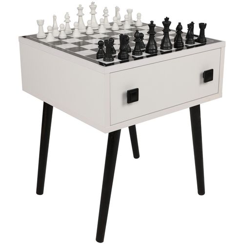 Woody Fashion Šahovski stol, Bijela boja Crno, Chesso - Black, White slika 15