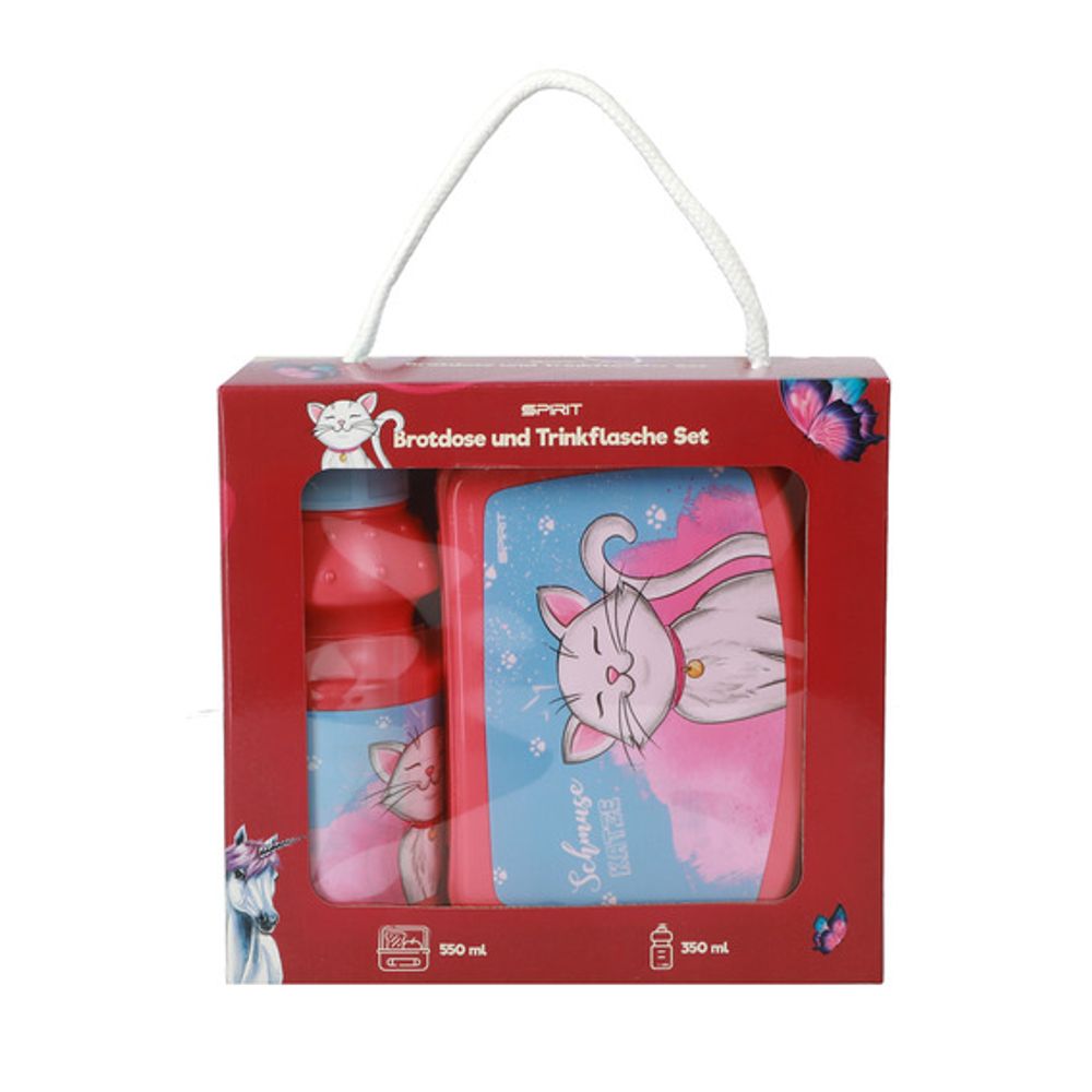 Spirit set za užinu Cat – kutija 550 ml + flaša 350 ml slika 1