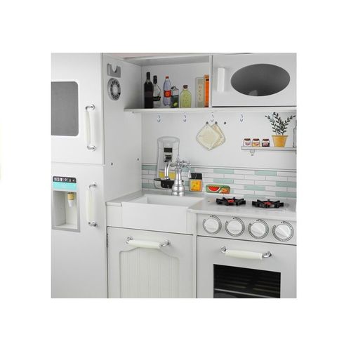 Montessori drvena kuhinja Nela s hladnjakom i pećnicom, bijela slika 3