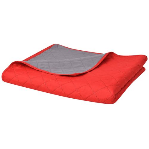 131555 Double-sided Quilted Bedspread Red and Grey 170x210 cm slika 26