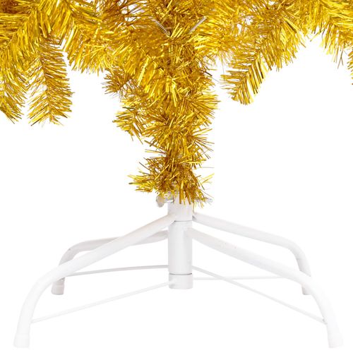 Umjetno božićno drvce LED sa stalkom zlatno 180 cm PET slika 5
