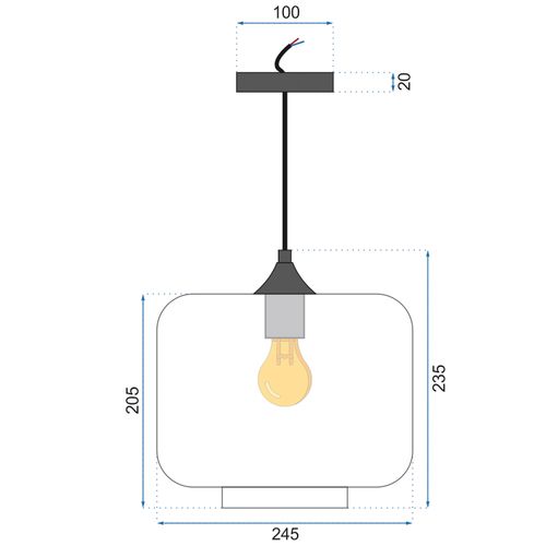 TOOLIGHT SVJETILJKA STROPNO VISEĆE STAKLO APP312-1CP LOFT slika 5