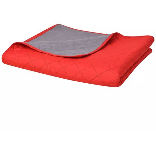 131557 Double-sided Quilted Bedspread Red and Grey 230x260 cm slika 16